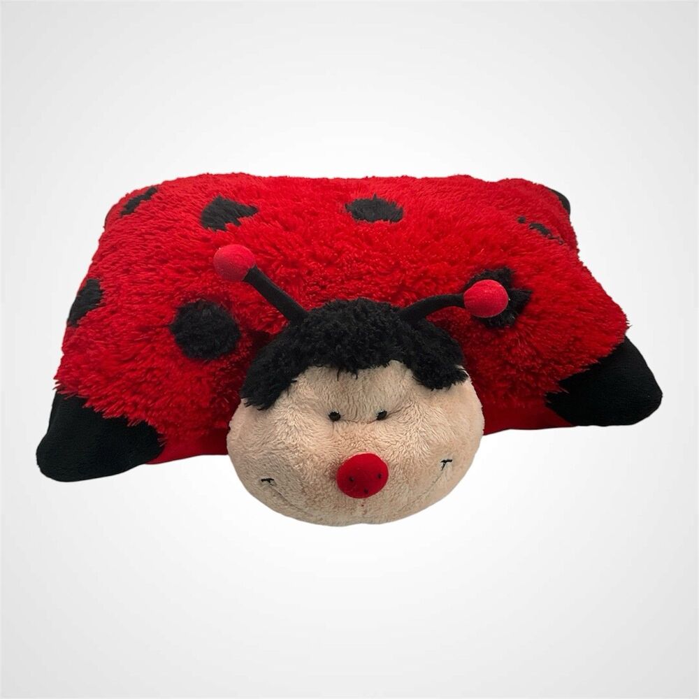 RARE Pillow Pet 2009 Ladybug Red Black Soft Stuffed Plush Original 18" Retired